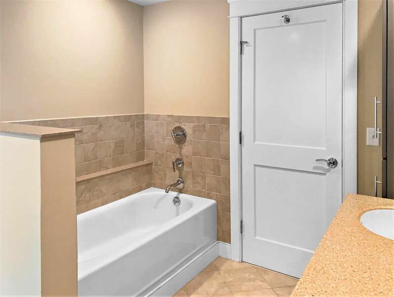 Full bath 2 on second floor separate hall way door and view of separate tub- 22 Charlene Lane- Harwich- Cape Cod- New England Vacation Rentals