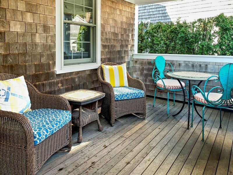 Covered porch to relax on - 32 Bearses By Way- Chatham Cape Cod New England Vacation Rentals
