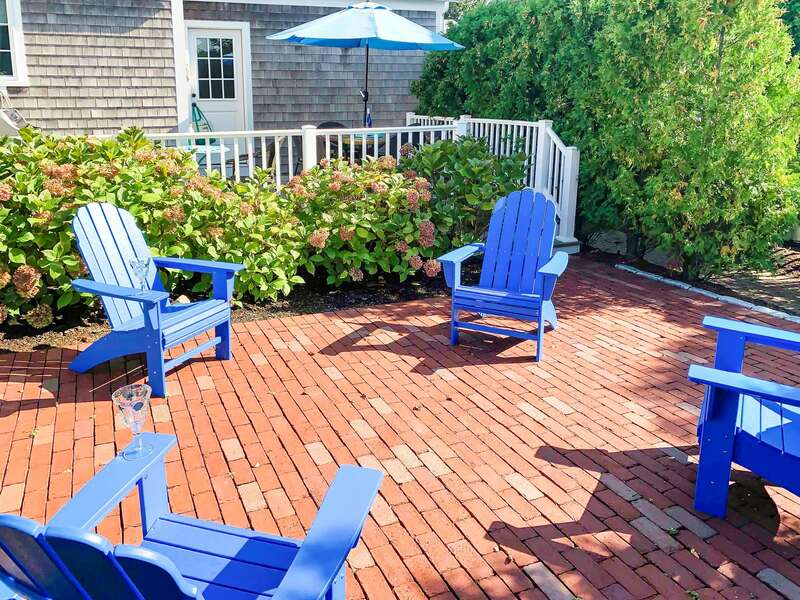 New Patio with Adirondack chairs relax and recap your days adventures-32 Bearses By Way- Chatham Cape Cod New England Vacation Rentals