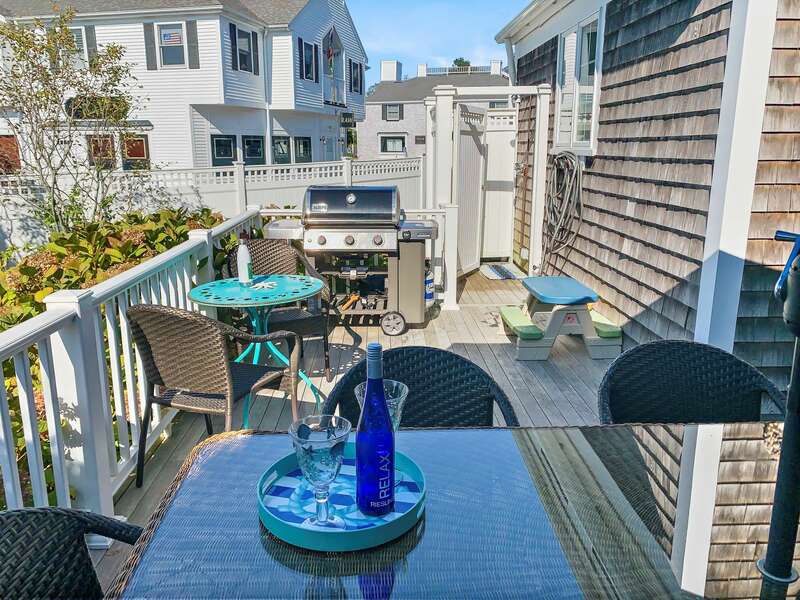 Enclosed outdoor shower with hot and cold water - 32 Bearses By Way- Chatham Cape Cod New England Vacation Rentals