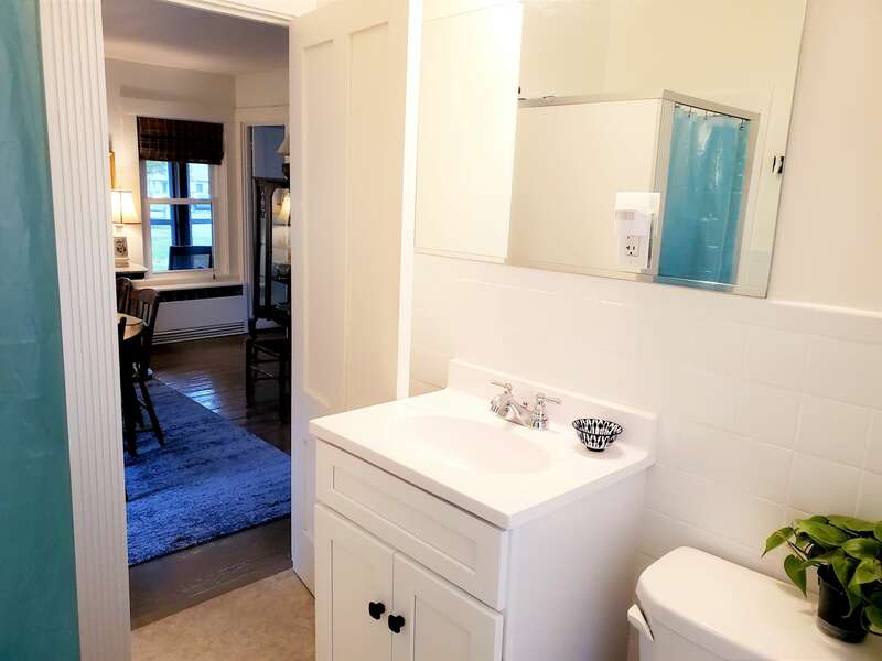 Bathroom with a shower on the 1st floor - 38 Pleasant Street Harwich Port Cape Cod New England Vacation Rentals