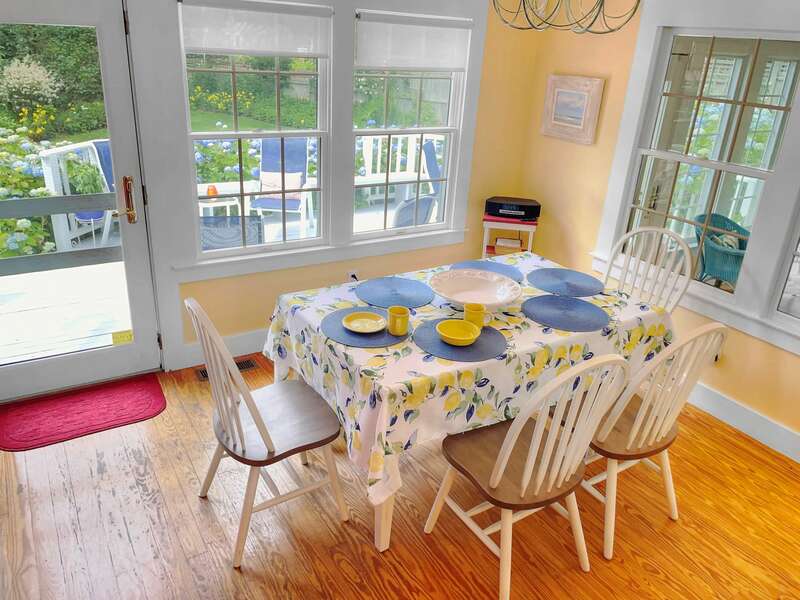 Easy access to both sunroom and deck from the kitchen! 58 Longs Lane Chatham Cape Cod New England Vacation Rentals