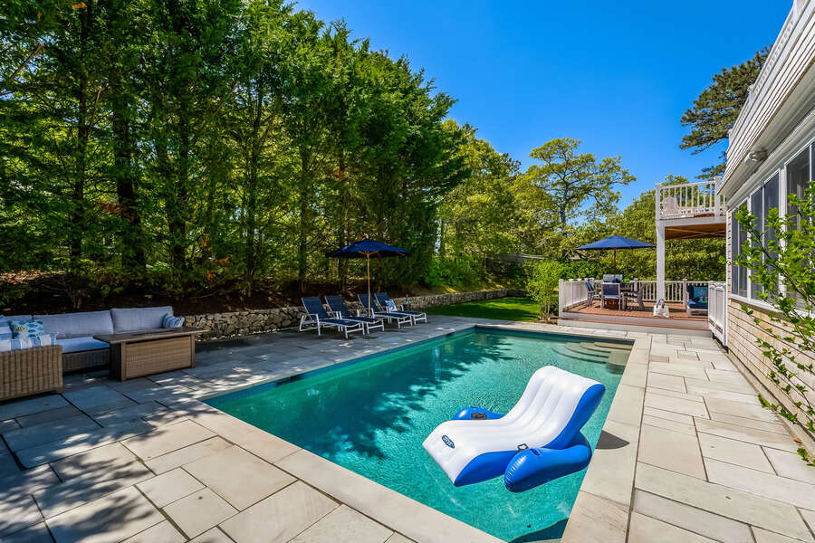 Welcome to Coastal Charm! 
 Relax in the pool at-93 Bucks Creek Road Chatham Cape Cod New England Vacation Rentals