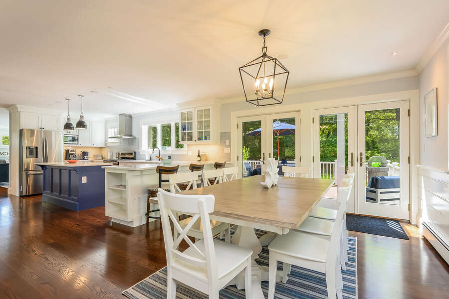 Dining with access to deck and pool-93 Bucks Creek Road Chatham Cape Cod New England Vacation Rentals