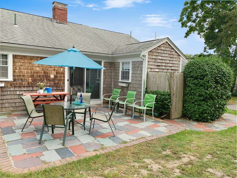 Back Yard with Dining, gas grill and outdoor shower- 104 Deep Hole Road South Harwich Cape Cod New England Vacation Rentals