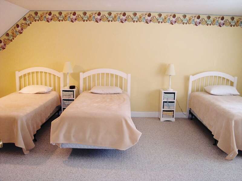 2nd Floor Bedroom #3 with 3 Twin Beds - 118 Deep Hole Road South Harwich Cape Cod New England Vacation Rentals