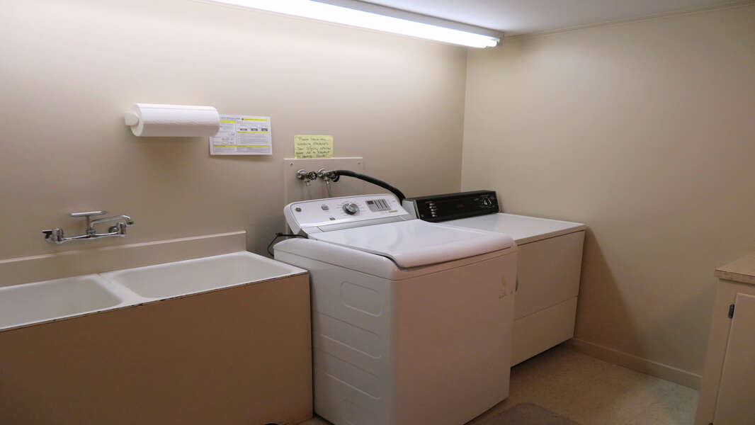 Washer/Dryer room - sinks and folding table- Waterfront North Chatham Cape Cod New England Vacation Rentals