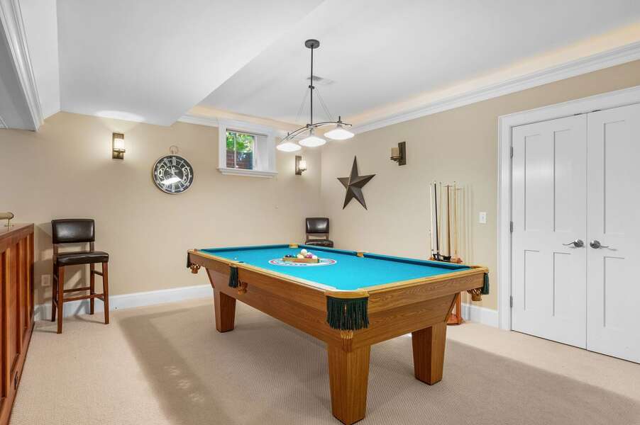 Lower level entertainment area pool table - 201 Main Street Chatham Cape Cod - Sandpiper - NEVR