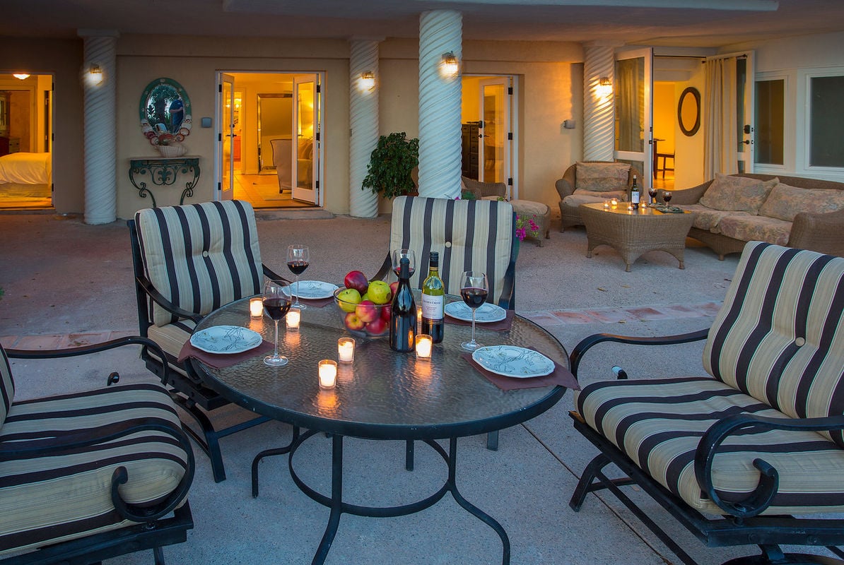 Plenty of places to relax and unwind on the Lanai