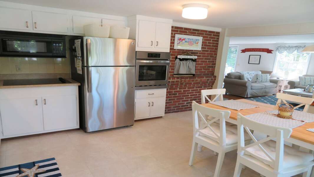 Fully equipped kitchen with a dishwasher.  NEW stainless appliances and new countertops! -14 Capri Lane -Chatham Cape Cod- New England Vacation Rentals