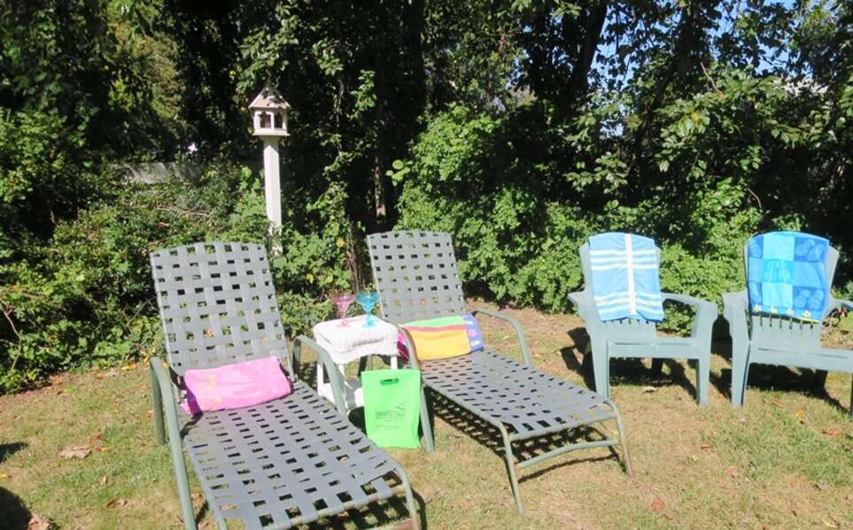 Read, watch the birds, or take a nap. You will certainly unwind and relax in the back yard -14 Capri Lane -Chatham Cape Cod- New England Vacation Rentals