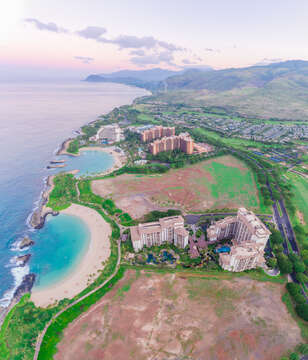 Aerial View of Kai Lani and the Coastline.