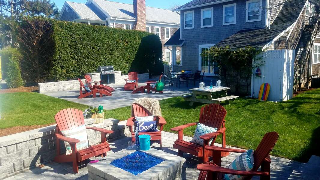 Private outdoor area with fire pit!- 388 Main Street Chatham Cape Cod New England Vacation Rentals