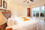 The master bedroom has views of the Caribbean Sea