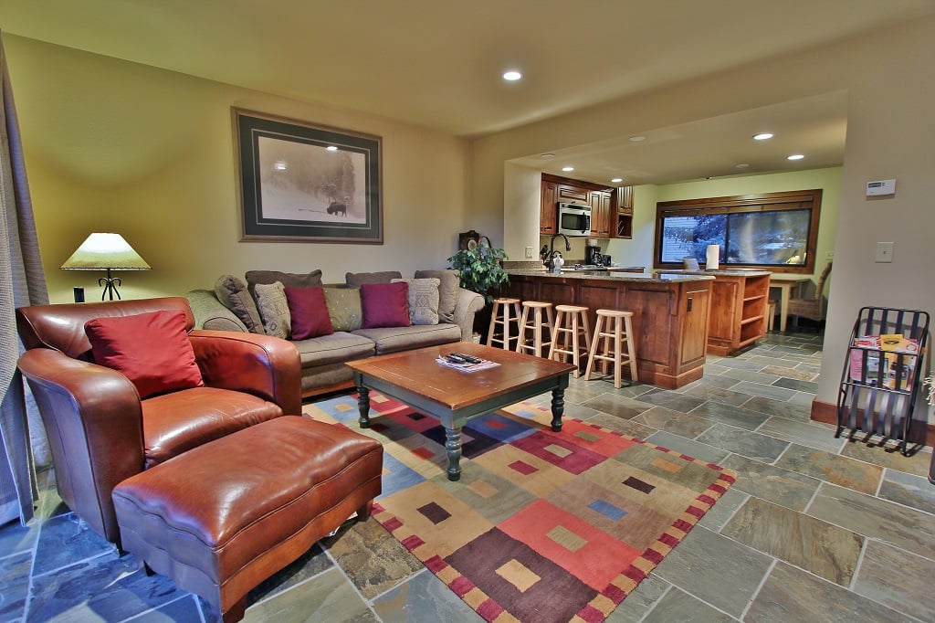 Living Room with fireplace and 60