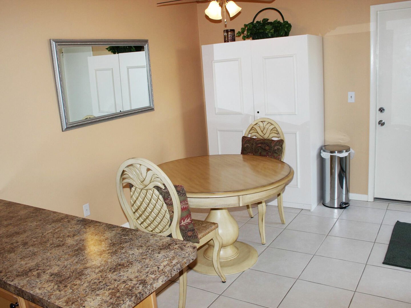 Eat-in kitchen with seating for 2.