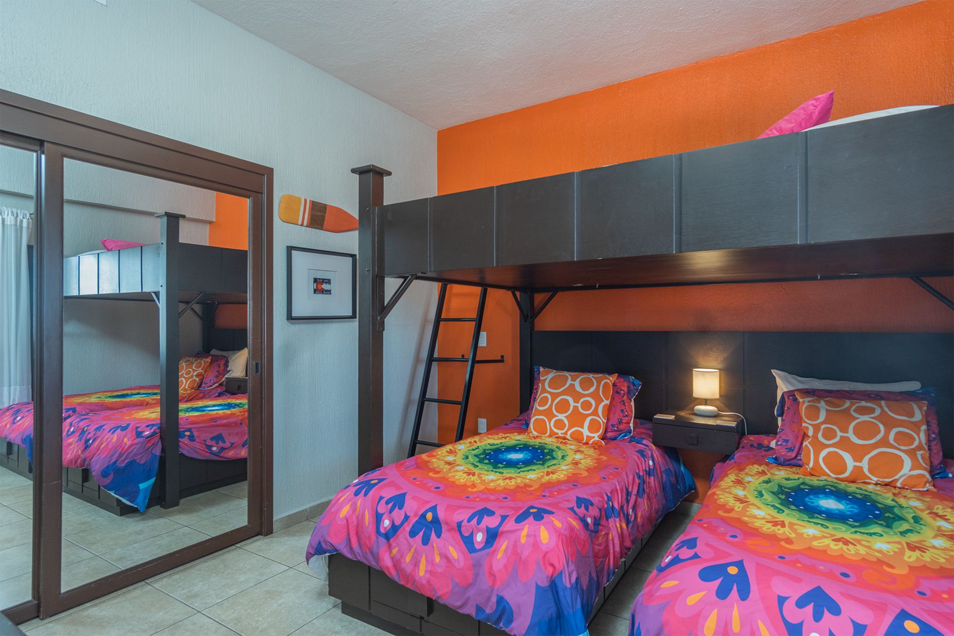 The third bedroom features these are Gand fun bunk beds.