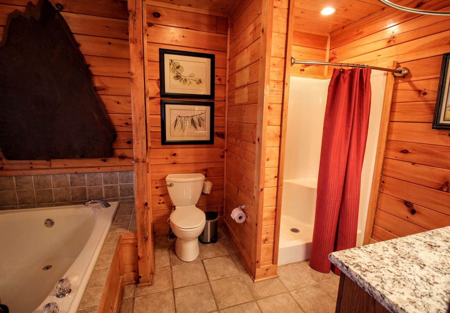 UPSTAIRS FULL BATH INCLUDING 2 PERSON JACUZZI, BLOW DRYER PROVIDED