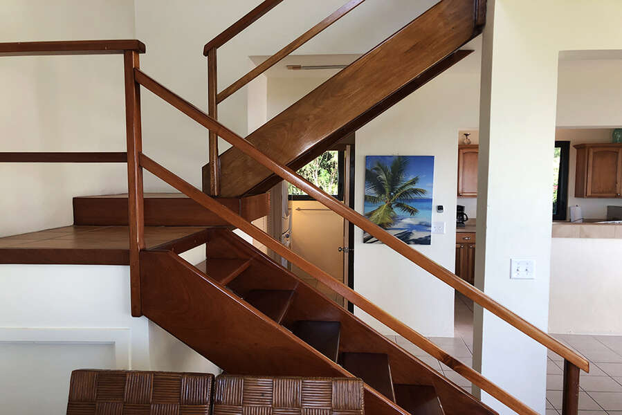Mahogany staircase to Loft sleeping areas