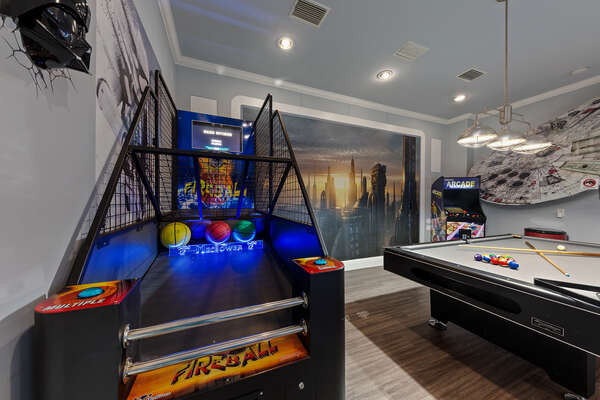The entertainment options are endless in this villas games room