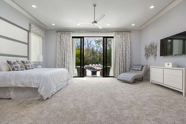 Grand master suite featuring a King bed located on the first floor