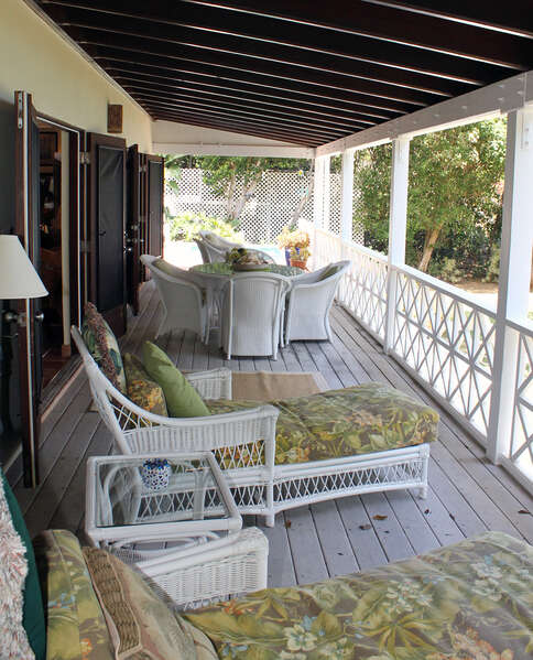 Relax in the shade on this covered patio
