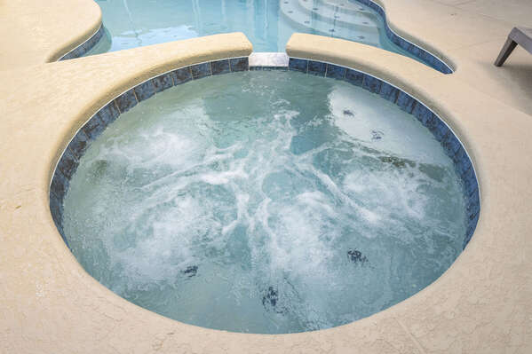 Bubbling spa! Add pool heating and soak your aching bones after a long day at the parks.