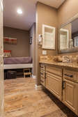 Built-In Twin Bed in Hallway / Full Shared Bathroom - Shower & Tub