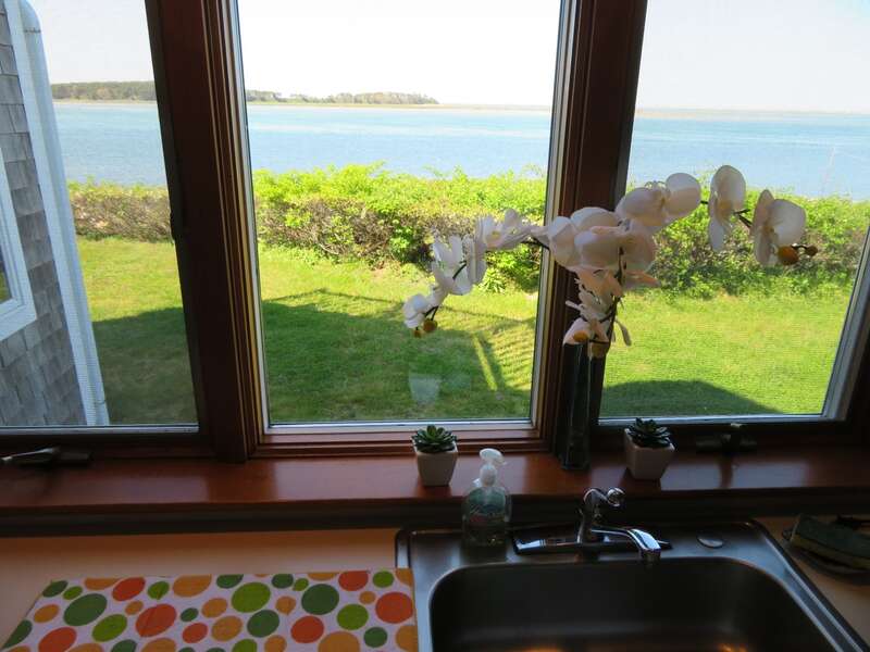 You won't even mind doing dishes as you take in this view!!  299 Cranberry Lane North Chatham Cape Cod New England Vacation Rentals  #BookNEVRDirectBarefootHome