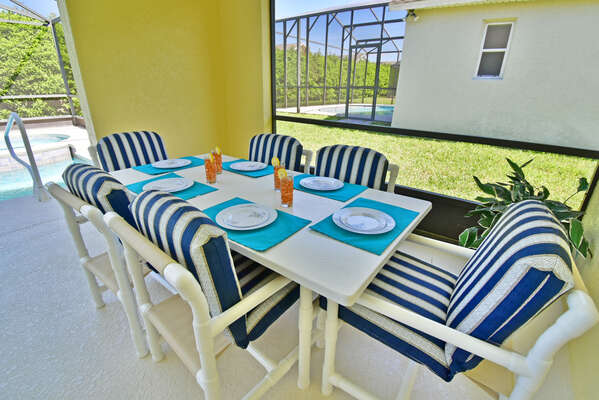 Outdoor dining with seating for  6