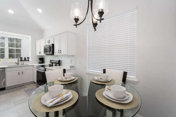 Eat in kitchen with dinette seating 4