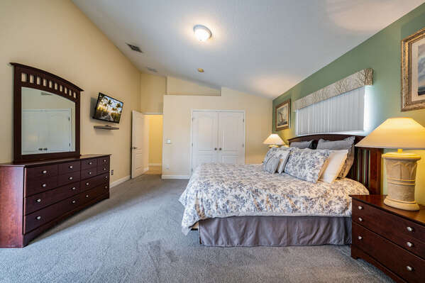 Master Suite showing king bed, TV