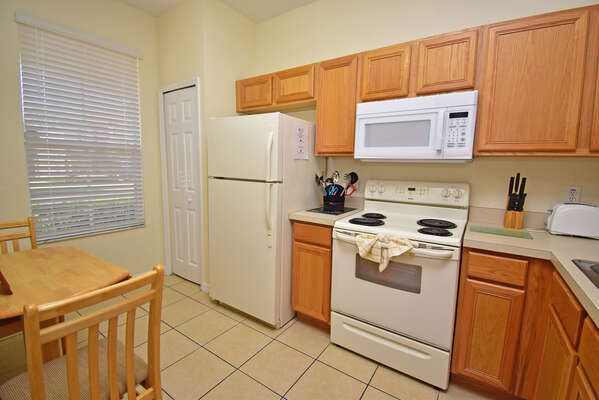Kitchen showing small table for two
