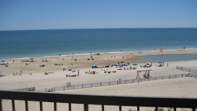 View of the beach from the balcony