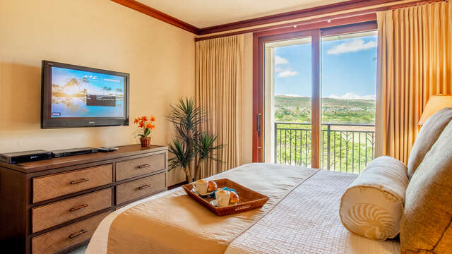 Flat Screen TV in the Master Bedroom with Gorgeous Views