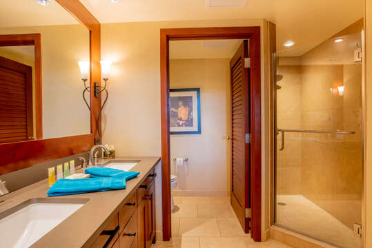 Dual Sinks and Walk-in Shower in Master Bath in Beach Villas OT-505