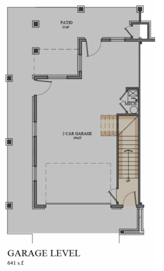 Garage level with 2-car garage and 6-seat hot tub