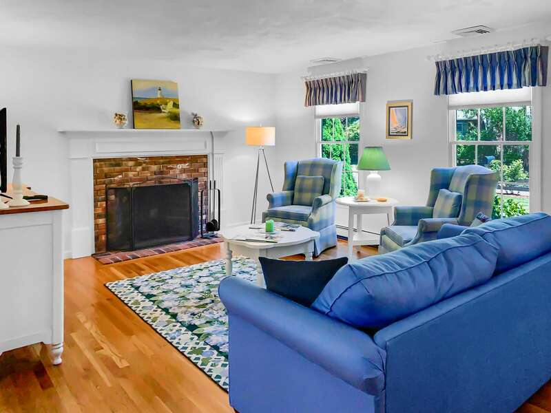 Plenty of seating in the living room at- 30 Cockle Cove Road Chatham Cape Cod New England Vacation Rentals -