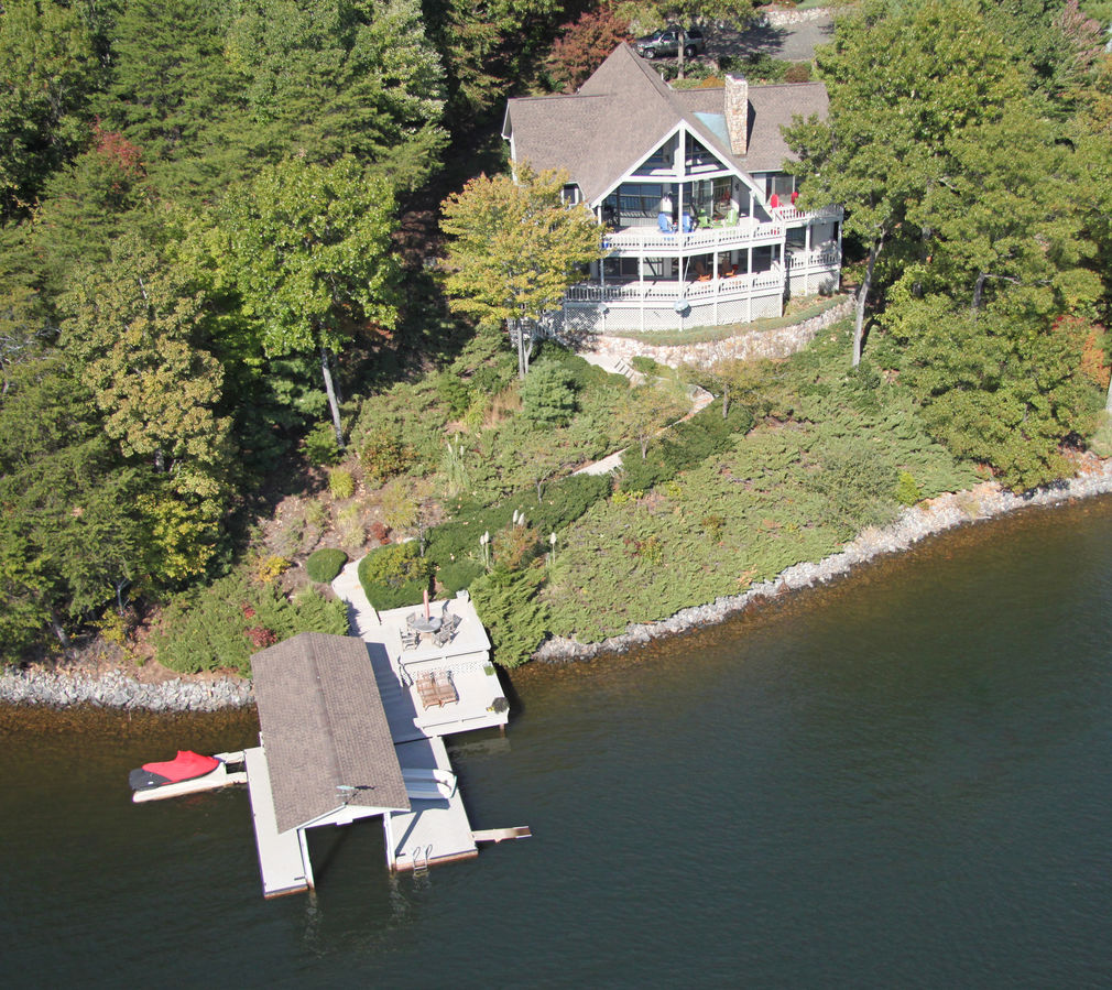 Aerial View of Smith Mountain Lake State Park Cabin Rental.