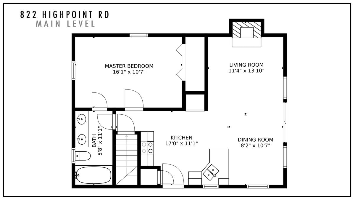 822 Highpoint Rd Main Level Floor Plan