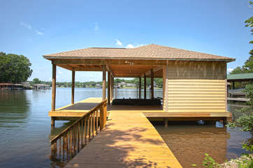 Covered Dock of our Smith Mountain Lake Vacation Home Rental.