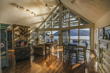 Incredible views from the entire living area, while relaxing by the real wood fire.