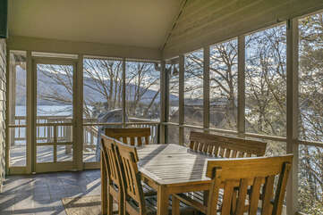 Did we mention the view from the screened porch, while dining ?