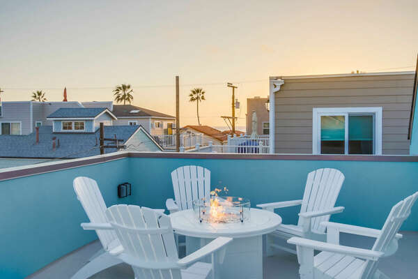 Top Floor Deck with Fire Pit, Lounge Chairs and Ocean Views
