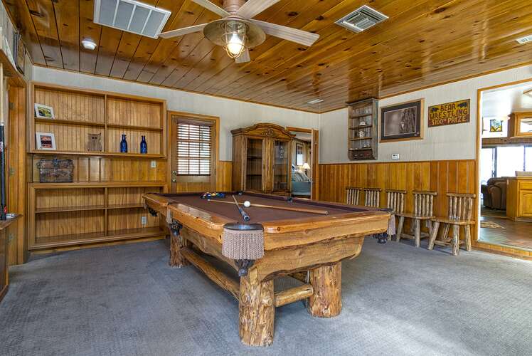 Enjoy time with the family here playing pool, sitting around the fire, or enjoying a holiday meal.