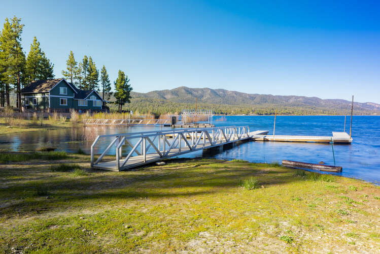 Enjoy summertime lake access for fishing and boating right from the backyard of the cabin.