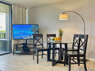 55 inch TV and modern dining set