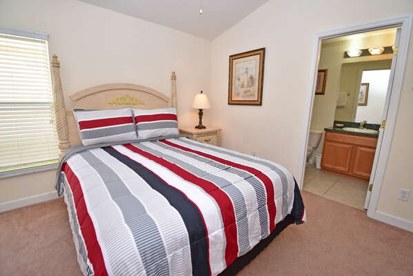 Master bedroom 2 has a queen bed, flatscreen TV and en-suite shower room