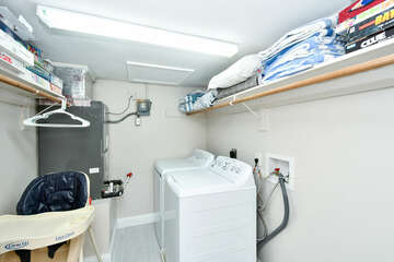 Laundry space in the unit with full-size washer/dryer
