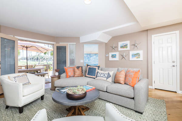 Living Room with Luxury Furnishings inside our Vacation Rental in San Diego California